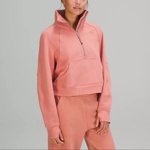 NWOT Lululemon Scuba Oversized Funnel Neck Half-Zip Pink Savannah XL/XXL